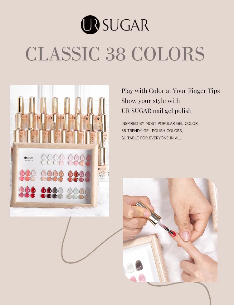 UR SUGAR 15 ml Blood Red Jelly Gel Nagellack Transluzente Farbe Kristall Nude Gel Nail Art Lack für Herbst Winter Maniküre – Detail 2
