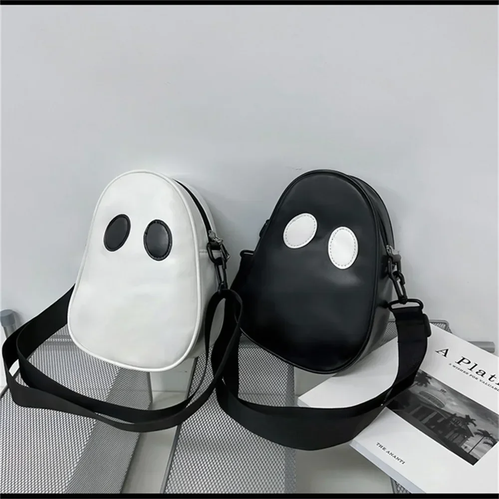 Halloween Cartoon Ghost Pu Crossbody Bags for Unisex Tote Shoulder Women Girls Crossbody Bags with Long Detachable Strap