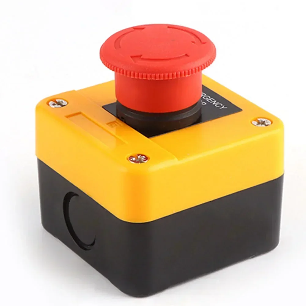 10A Latching Estop Push Button Switch 1NC with Red Mushroom Head and IP40 Protection for Electrical Safety Control