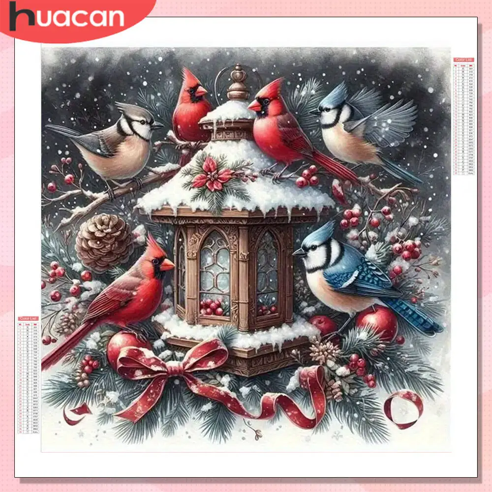 

HUACAN алмазная живопись птица зимнее животное полная круглая дрель домашний декор Алмазная мозаика картины из стразов