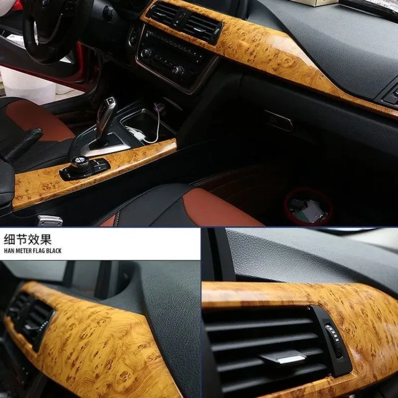Picture 5: High Glossy Wood Grain Car Interior Stickers Waterproof Vintage Self Adhesive Vinyl Decal Film for DIY Furniture Doors and Auto