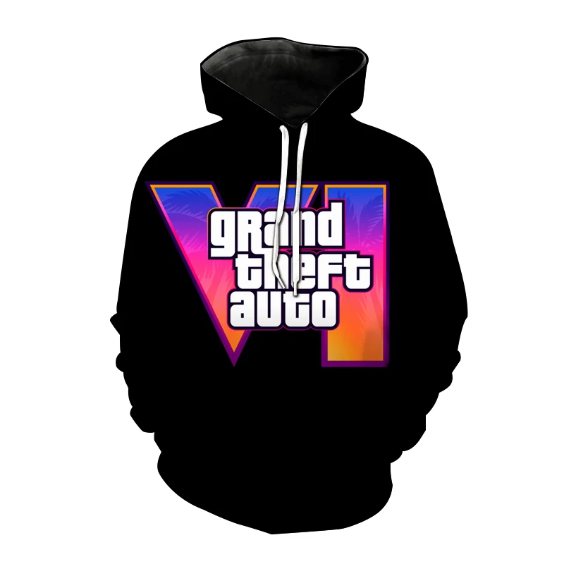 New Grand Theft Auto GTA 6 Hoodies Game 3D Print Men Women Fashion Sweatshirts Oversized Hoodie Kids Pullovers Tracksuit Clothes