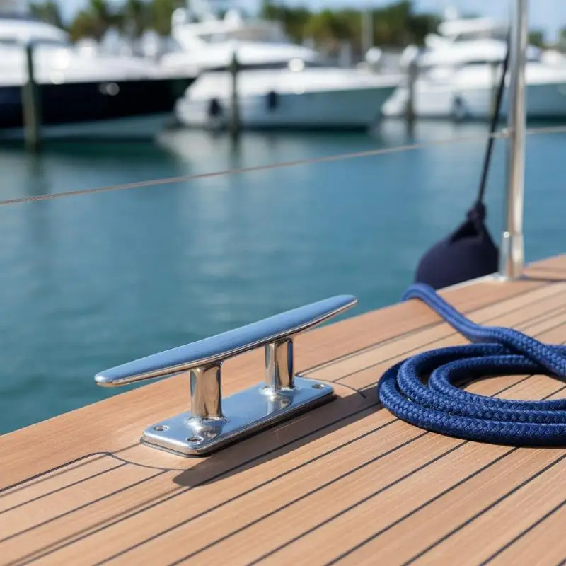 

【L】Boat Mooring Cleat Combo 1Pc 4 5 6 Inch 316 Stainless Steel Polished 2 Hole for Marine Dock Deck