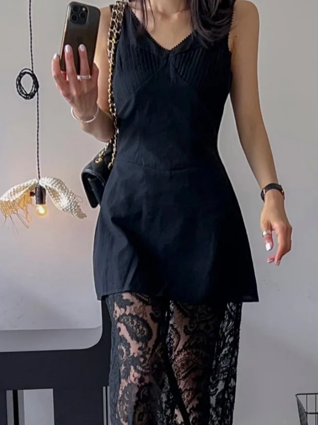 Bla dentelle épissure gilet Dr Chic Faion vêtements pour femmes Unique beau v-ne Svel trajet Sle été Dr