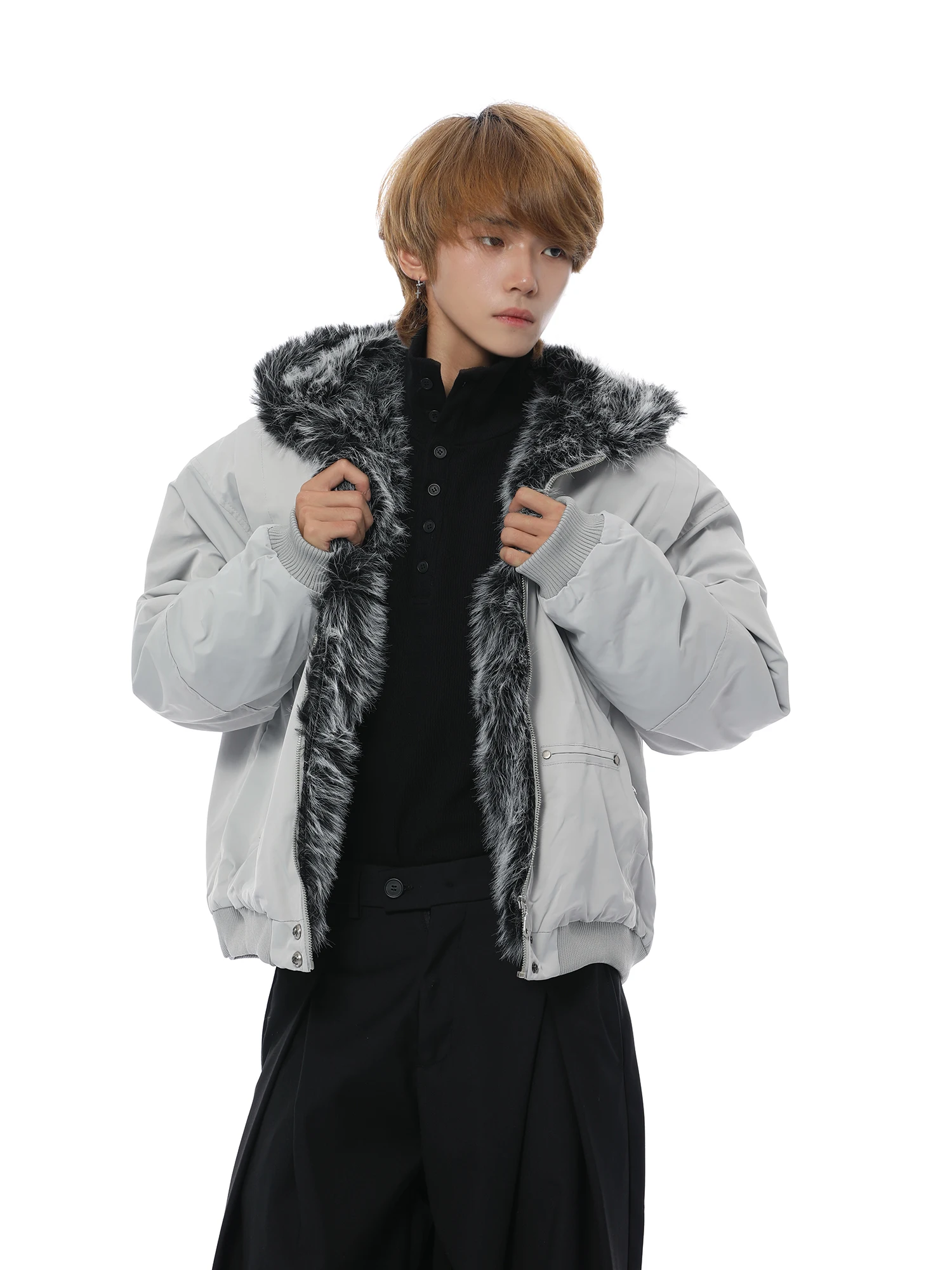 

Мужская зимняя утепленная хлопковая куртка с капюшоном в стиле ретро, с меховым воротником Mountain Eagle, теплая повседневная верхняя одежда