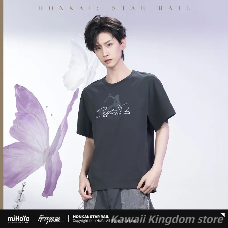 

MiHoYo Honkai: Star Rail Castorice Short Sleeves T-shirt Suits Men Women Loose Leisure Summer Anime Cosplay Halloween