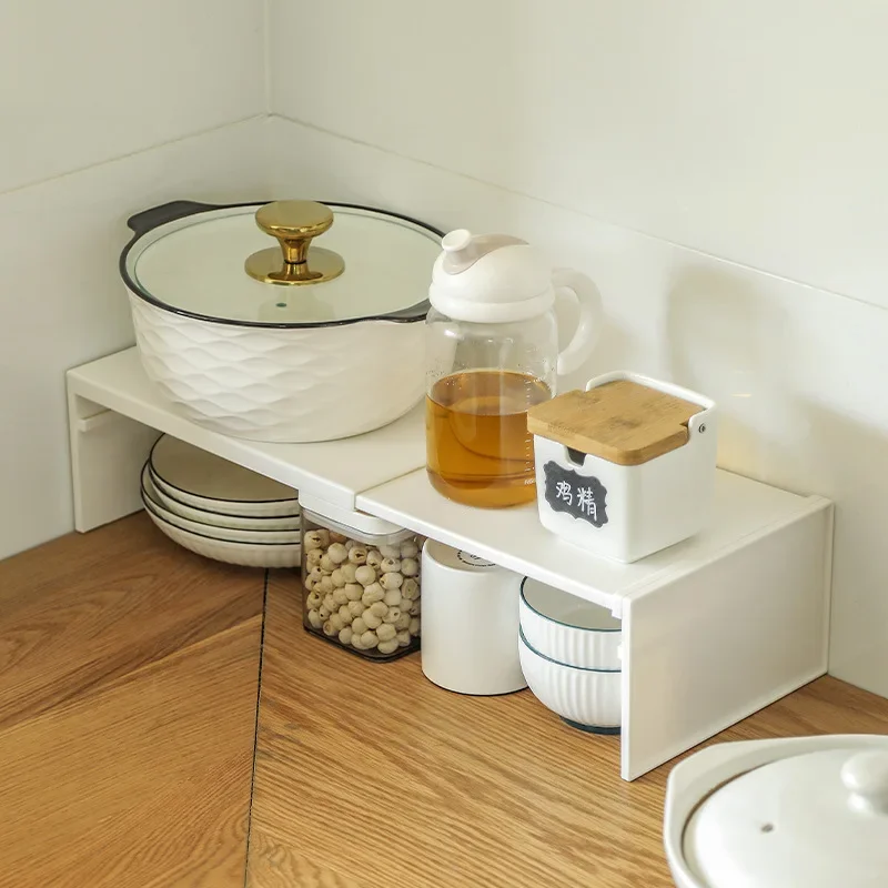 

Retractable Kitchen Shelf Household Multifunctional Cabinet Layered Dish Seasoning Bottle Finishing Space-saving Storage Rack