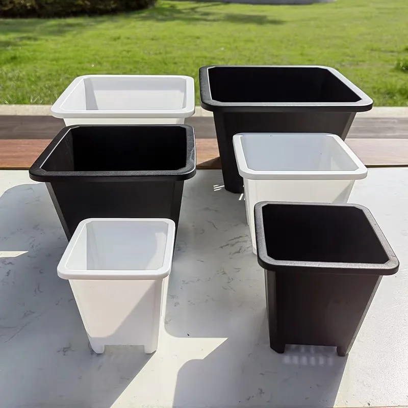 Thickened root control succulent flowerpot, square pot, old pile plastic flowerpot, green plant bonsai resin pot