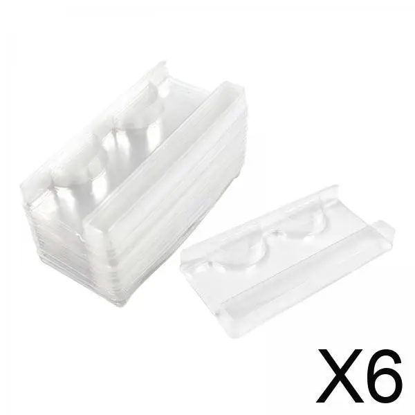 Soporte para bandeja de pestañas, paquete de 50 cajas de almacenamiento de plástico transparente, accesorios profesionales para salón de belleza para pestañas postizas