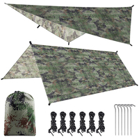 Camouflage Awning Sun Shelter 210T Polyester Yarn Portable Camping Tent Tarp Foldable Ultra-light Picnic Backpacking Equipment