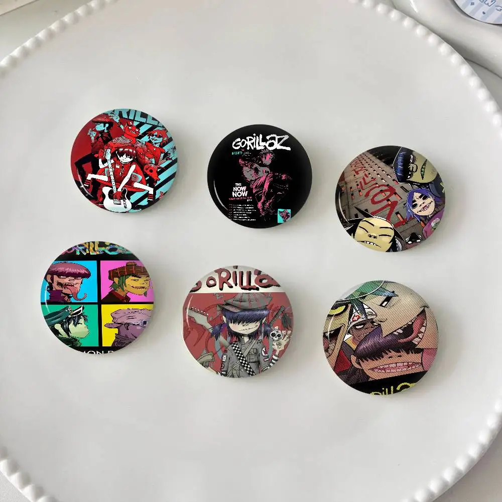Retro Gorillaz Musik Drucke Tiere Lustige Broschen Abzeichen Rucksack Kleidung Geschenk Zubehör