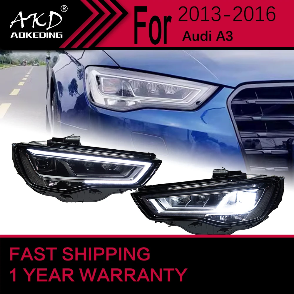 Car Lights for Audi A3 LED Headlight 2013-2016 A3 Head Lamp Drl Projector Lens Automotive Accessories