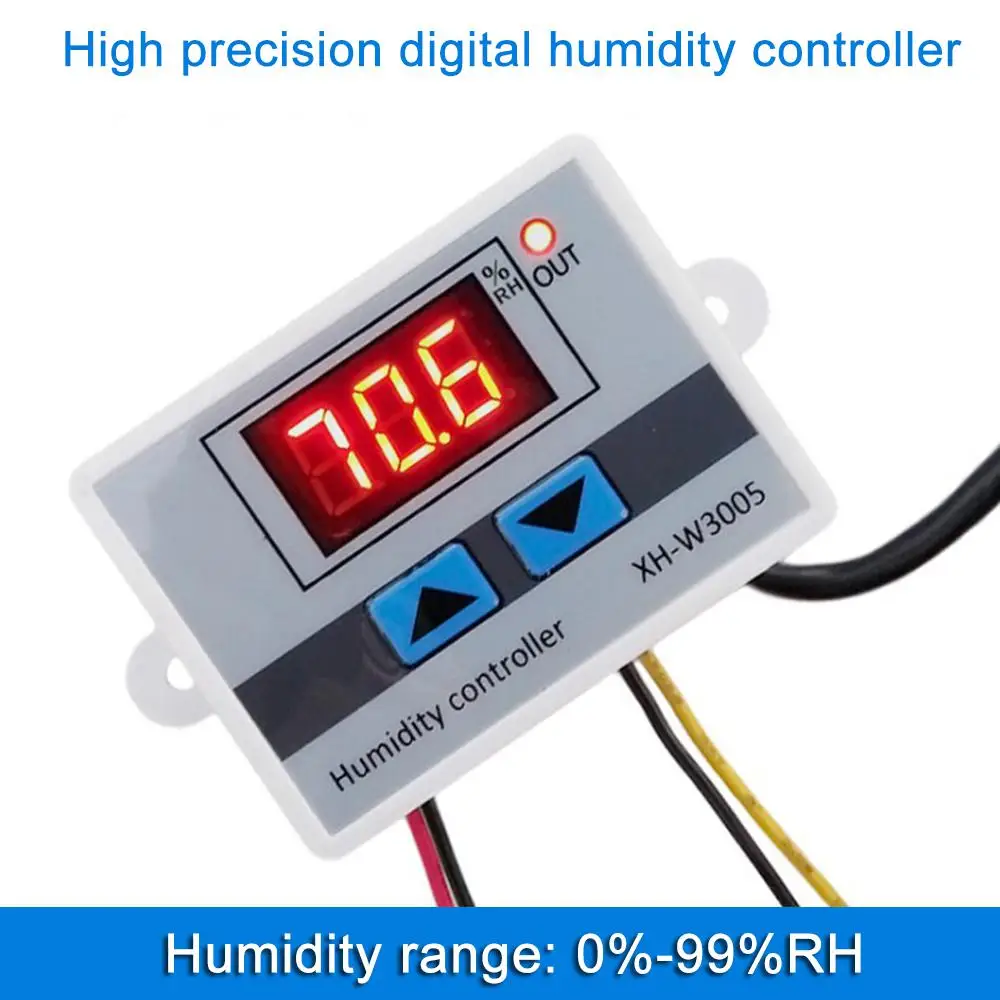 Digital Humidity Controller XH-W3005 12V 24V 220V Humidistat Hygrometer Humidity Control Switch Regulator Humidity Sensor