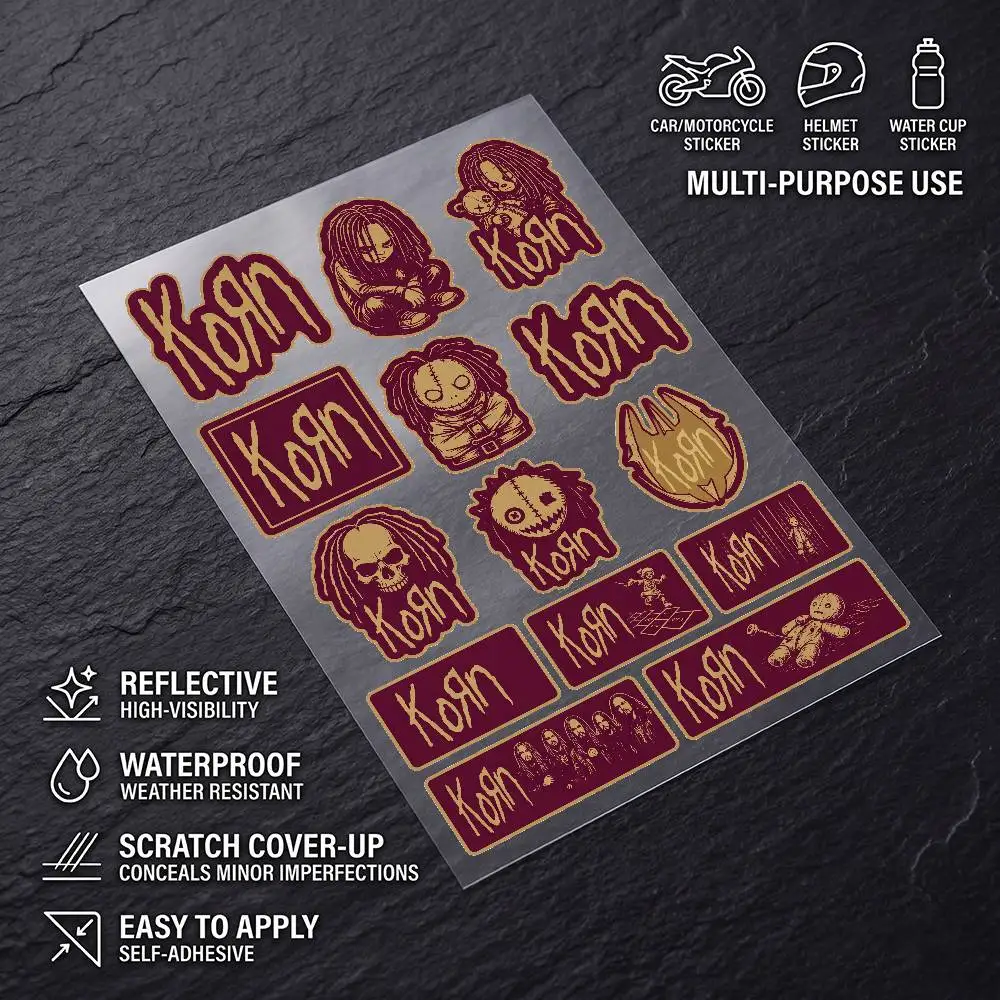 K-Korn Long Lasting Waterproof Reflective Sticker Scratch Conceal Fit Motorcycle Car Helmet Fridge Decals