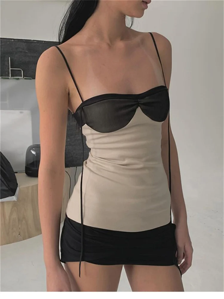 فستان نسائي قصير مرقع من Nibber فستان قصير موجز بشراشيب ملفوف عند الصدر غير منتظم بدون ظهر فائق القصير ملابس خروج عصرية #4