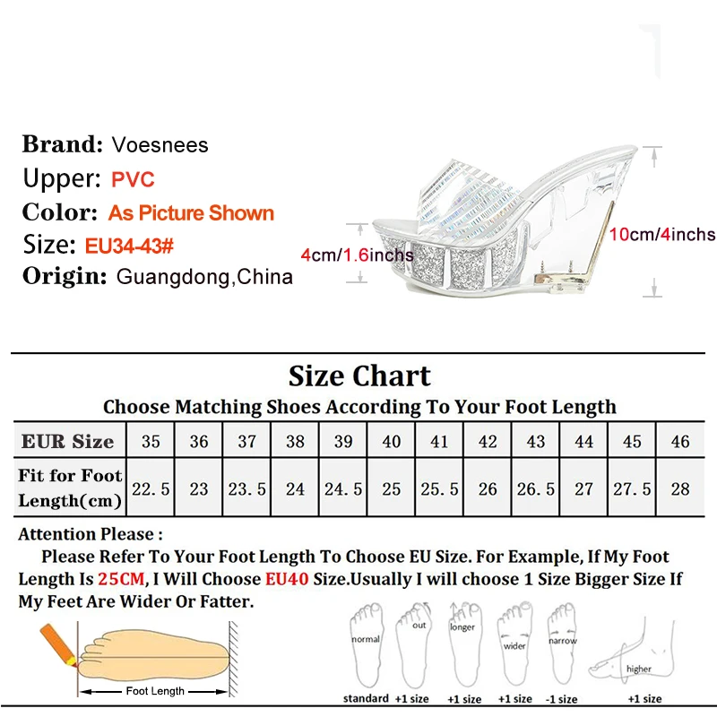 Crystal Sandals For Lady 10CM Wedges Heel Party Slippers Transparent Perspex High Heels Bling Stars Summer Platform Women Shoes