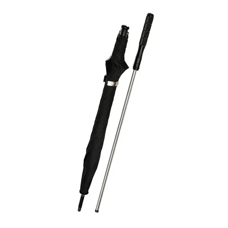 Self-defense Walking Cane Stick 2-In-1 Sturdy Windproof U-V Protection Umbr-ella Suitable for Hiking Hanging Out On Raining