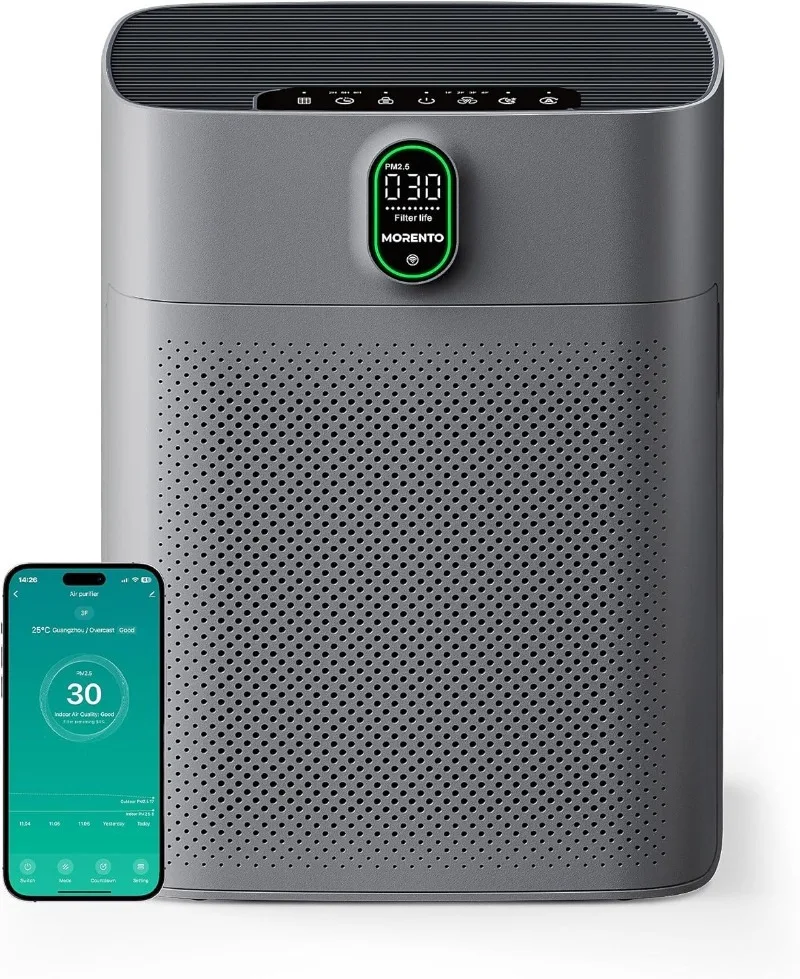 

Smart Air Purifier for home Large Rooms up to 1076 ft², Wi-Fi and Alexa compatible, PM2.5 Air Quality Display, Auto Mode