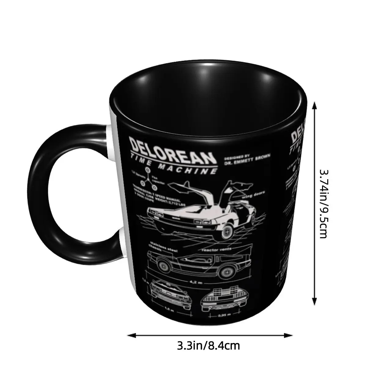 DIY Back To The Future Delorean Car Ceramic Mug Customized Coffee Cup Creative Gift