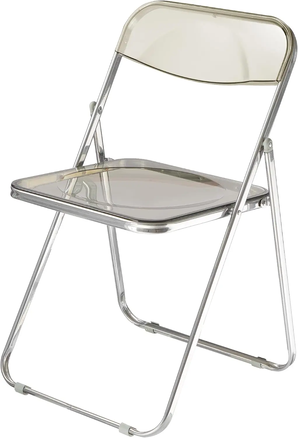 Lifestyle Transparent Acrylic Modern Folding Chair with Chrome Frame, Black
