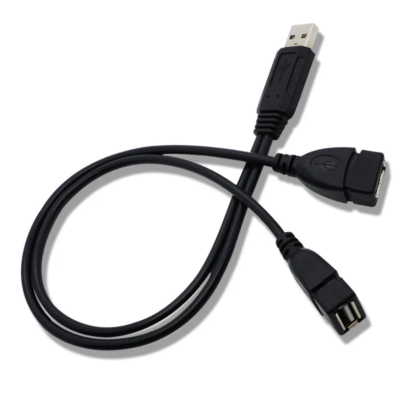 38cm 30cm USB 2.0 3.0 male to Dual USB female Extra Power Data Y One Point Two Extension Cable Computer Adapter Cable