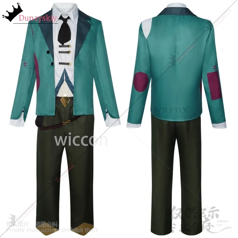 Ekko Cosplay Anime Game LOL Arcane S2 Costume Green Suit Uniform Top Pants Wigs For Man Halloween Christmas Party Customized