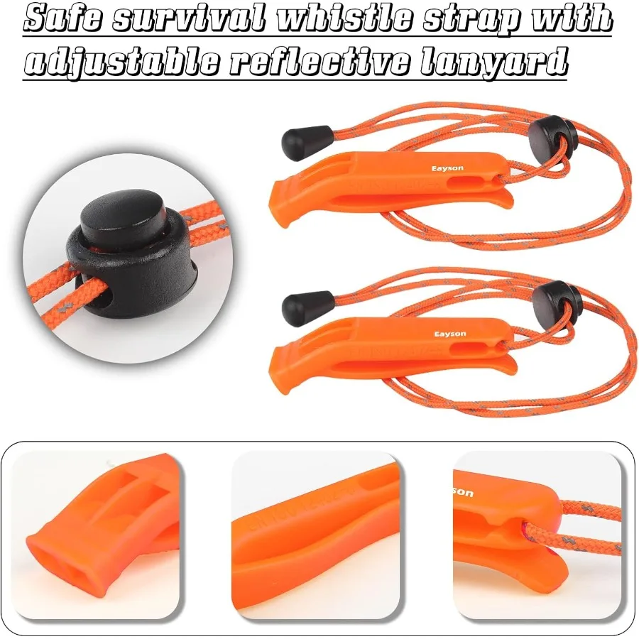 4 قطعة صافرة الطوارئ سوبر بصوت عال صفارة إنقاذ مع الحبل للسلامة تنبيه القوارب السباحة التجديف التنزه التخييم Huntin #4