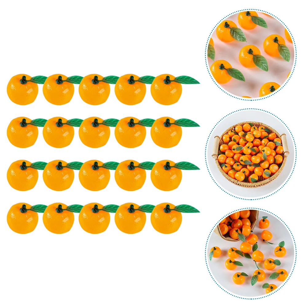 20 Pcs Mandarin Oranges Artificial Fruit Model Photo Prop Ornaments Fake Layout Scene Decor Home