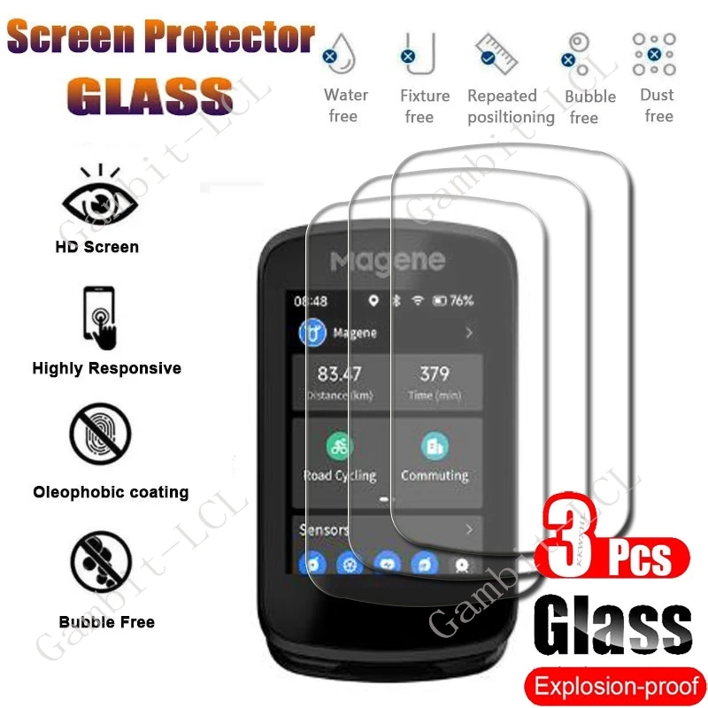 

3PCS HD Original For Magene C606 Pro Tempered Glass Protective ON MageneC606Pro C406 C606Pro C604Pro Screen Protector Cover Film
