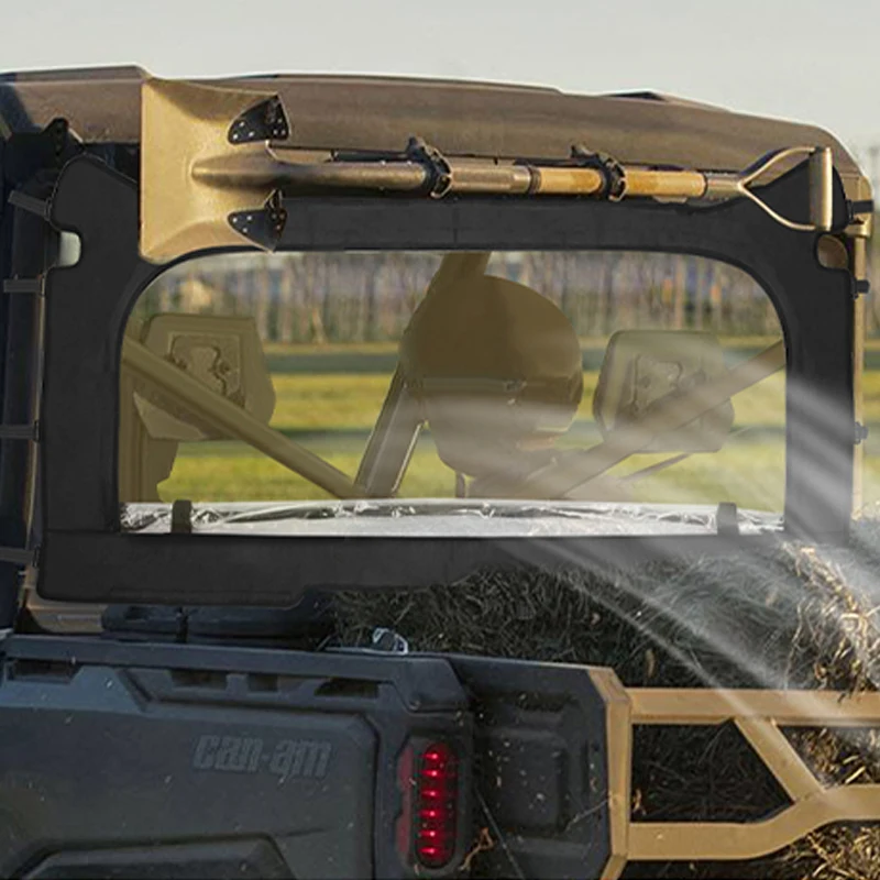 

For Can-Am Defender HD 5 7 8 9 10 HD5 HD7 HD8 HD8 HD9 HD10 Max UTV Rear Dustproof Full Windscreen Roll Up/Down Zipper