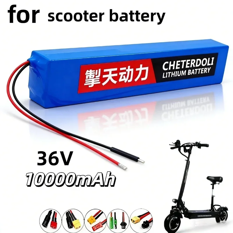 

CHETERDOLI 36V 10000mAh 10S4P Lithium Battery Pack 42V for M365 Scooter 350W-500W Durable Rechargeable Replacement Accessory