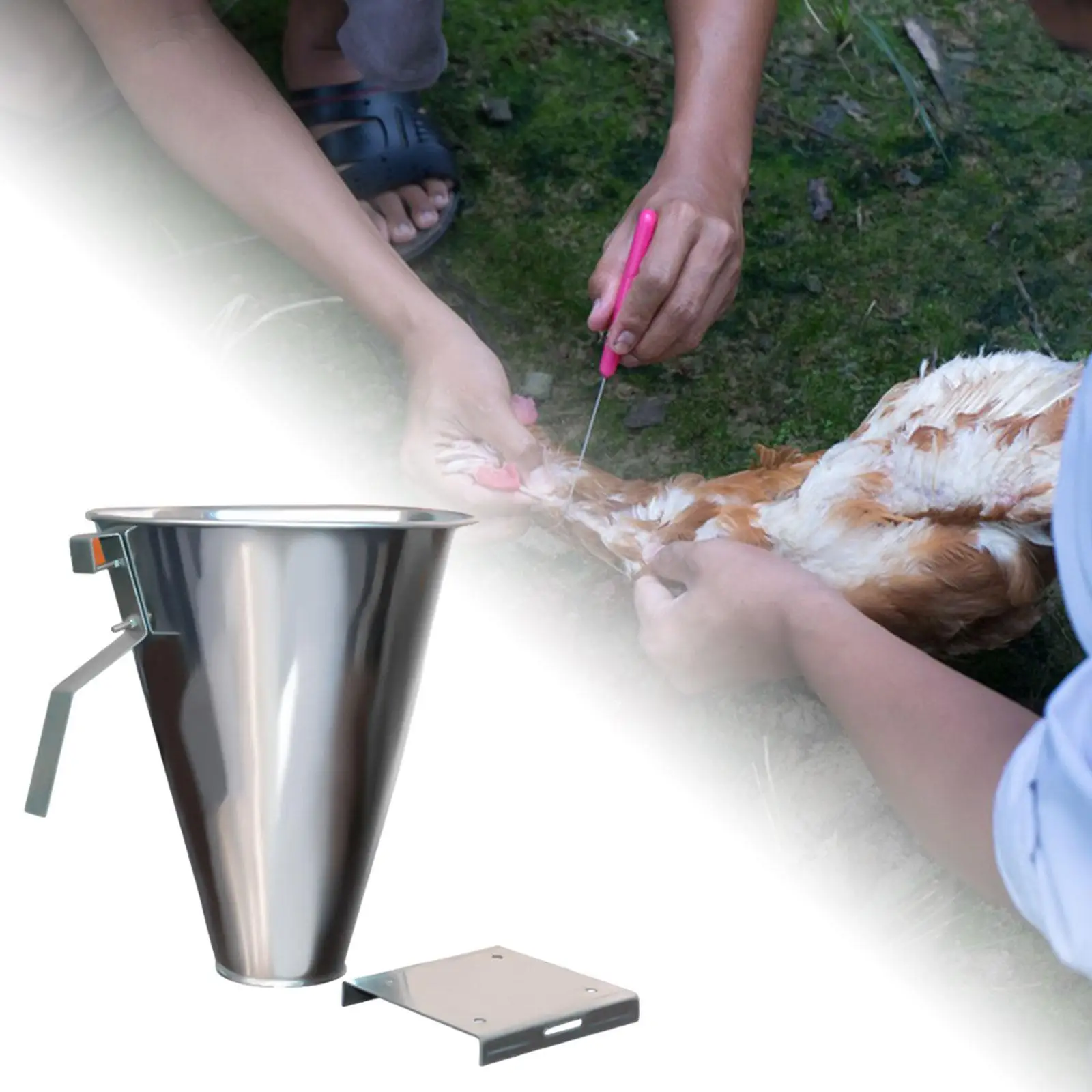 Chicken Processing Cone Iron Cone Ducks Poultry Restraining Cone Funnel