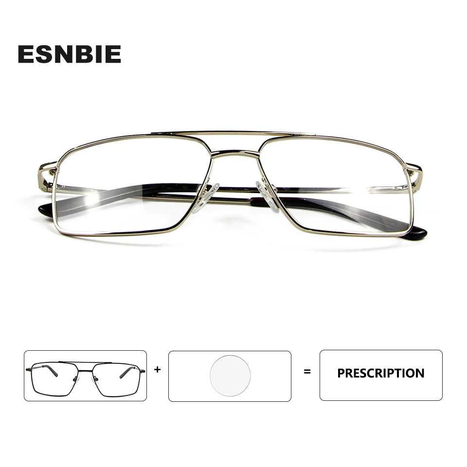 

Alloy Metal Myopia Prescription Eyeglasses Frames Pilot Optical Glasses Gafas Oculos Glasses Frame Men Square Eyewear Male