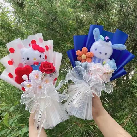 Плюшевая игрушка My Melody, Kuromi, Cinnamoroll, Kt Cat Keeppley — пример использования