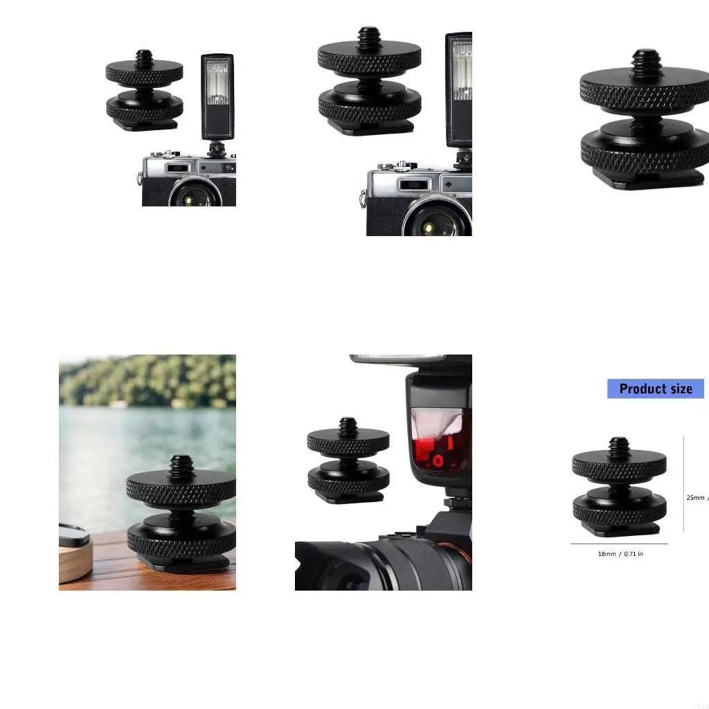 193A 1/4inch Double Nut Tripod Mount Screw to Flash Camera Hot Shoe Equipment