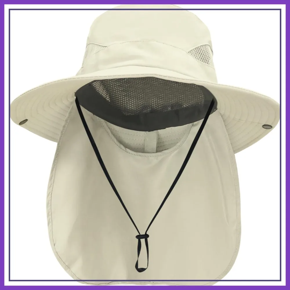 

UPF 50+ Sun Hat with Neck Flap, Wide Brim Bucket Hat for Men Women, Safari Hiking Fishing Hat