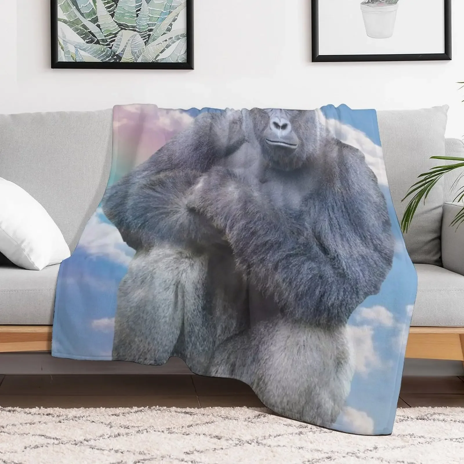 Harambe Throw Blanket blankets and throws Plaid Blankets