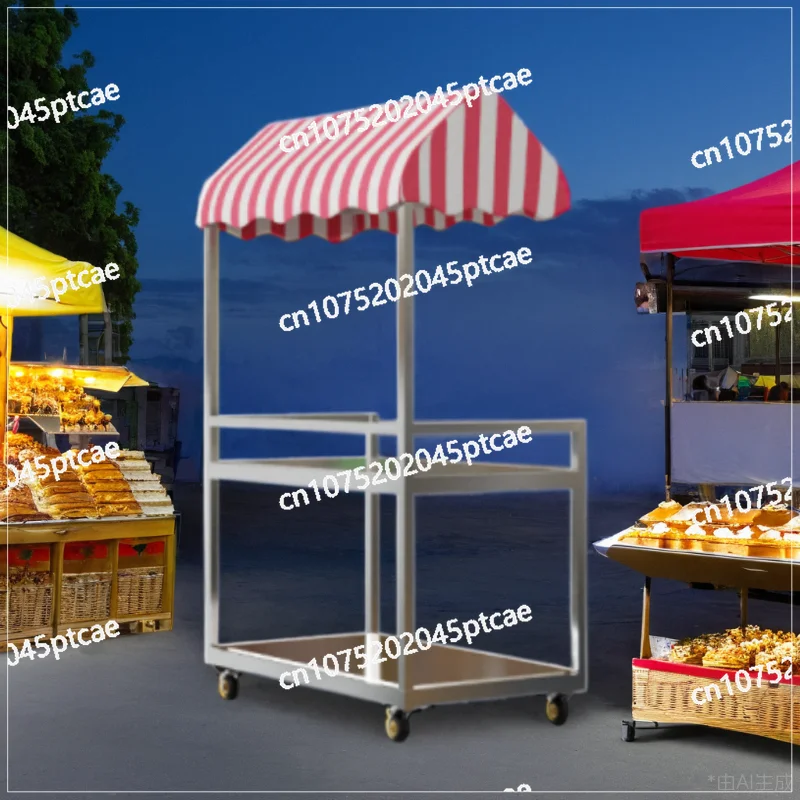 Stall Trolley Night Market Stall Mobile Snack Truck Mobile Stall Ice Powder Commercial Special Vehicle Foldable Table