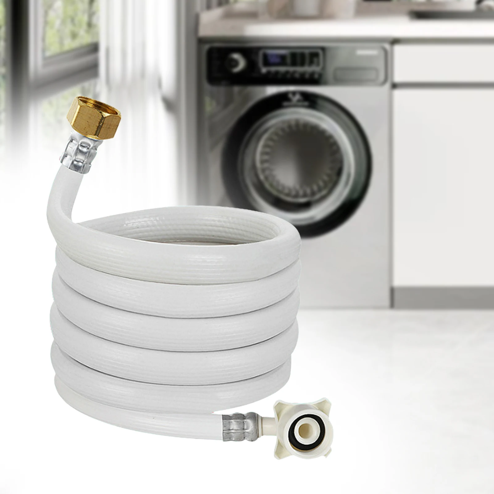 Faucet Line Connector Washing Machine Inlet Hose Connection Supply Line Water Inlet Hose Connector for Dishwashers Bathroom