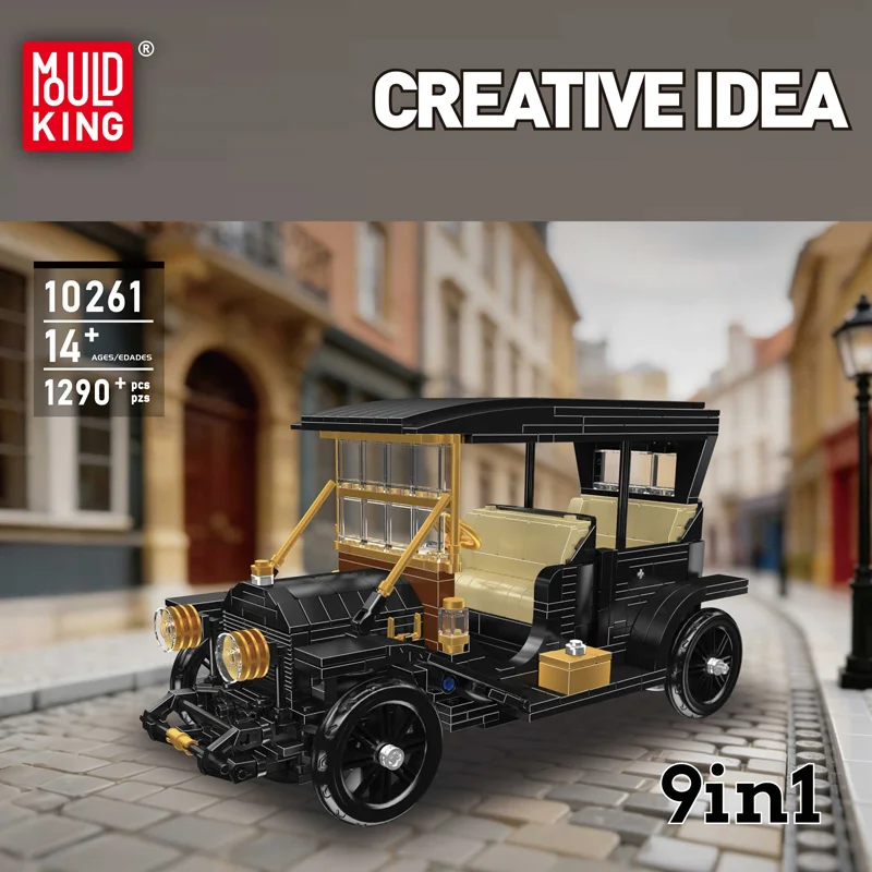 

Mould King 10261 Technical Vintage Car Building Blocks Bricks 1290PCS No.30 Vehicle Toys for Boys Adults Birthday Gifts