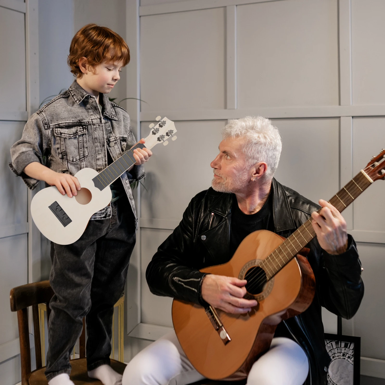 

Small Guitar Ukulele Accessories Child Kids Musical Instruments DIY Kits Metal Mini for