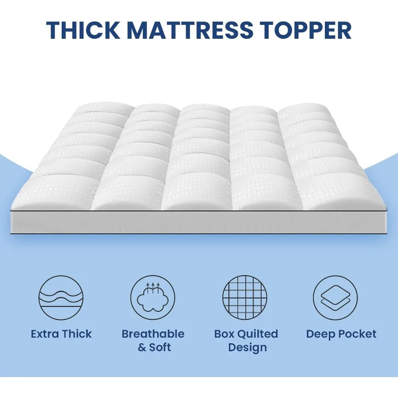 Twin Mattress Topper for Back Pain Extra Thick Mattress Pad Cover with 8-21 Inch Deep Pocket Pillow Top Mattress Topper