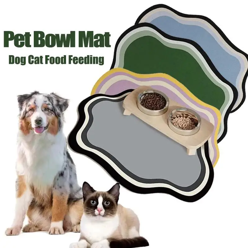 Diatomite Pet Placemat Waterproof Non Slip Absorbent Food Bowl Mat For Cats Dogs,Cloud-shaped design, easy to clean
