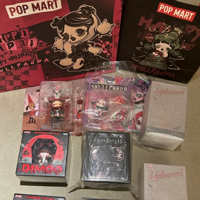 

Pop Mart SP Рождественский чулок, подвесная карта, стук на двери, светящийся DIMOO, обнимание солнца, зимний сюрприз, подарочная коробка на Хэллоуин