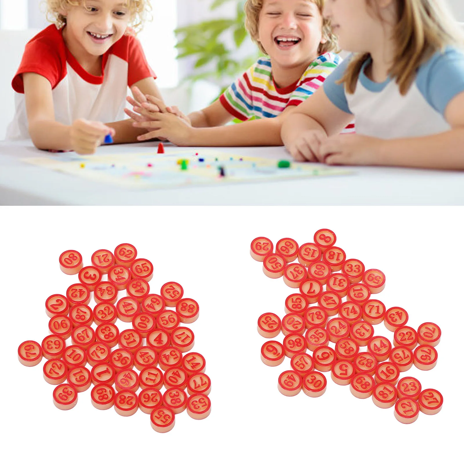 ZK30 Number Board Game Pieces Plastic Solid Interactive Numbers 1‑90 Pieces for Party Entertainment