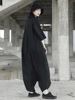 [EAM] Women Personality Big Size Jumpsuit Loose Fit New High Waist Pocket Stitch Pants Fashion Tide Spring Autumn 2026 YA116 - Image 3