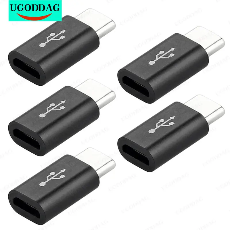 5Pcs Kleine Micro Usb Naar USB-C Adapter Mobiele Telefoon Adapter Type-C-Interface Datakabel Converter Voor Samsung xiaomi Huawei