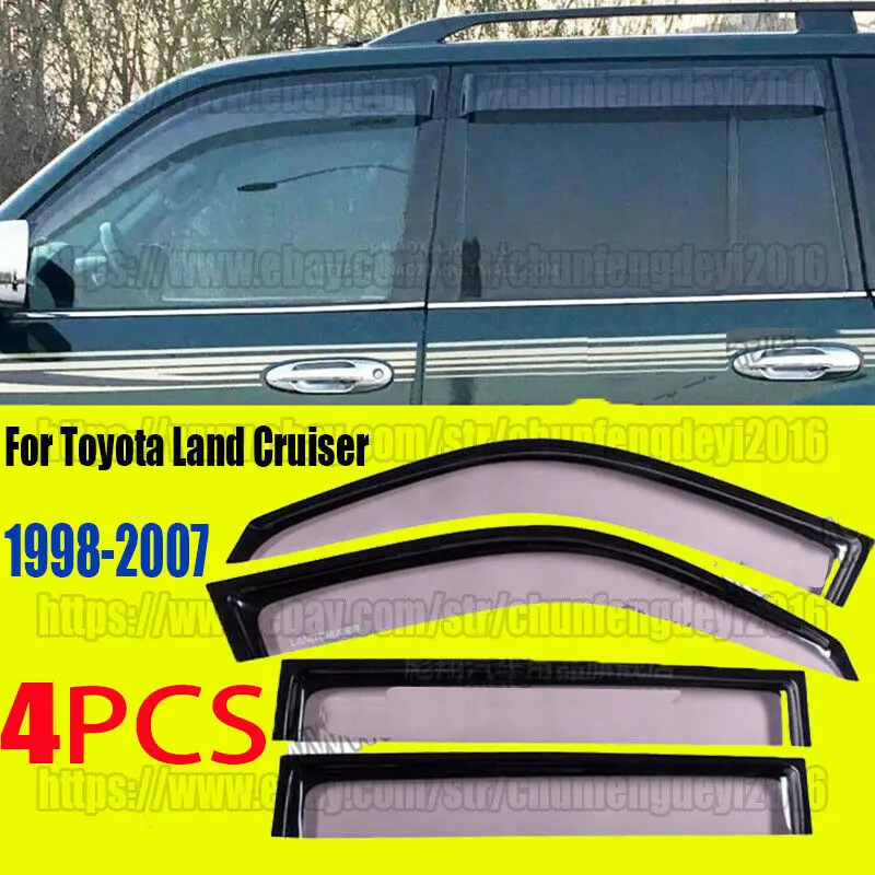 

4pcs For Toyota Land Cruiser 1998-2007 4pcs Car Sun Rain Guard Vent Shade Window Visor