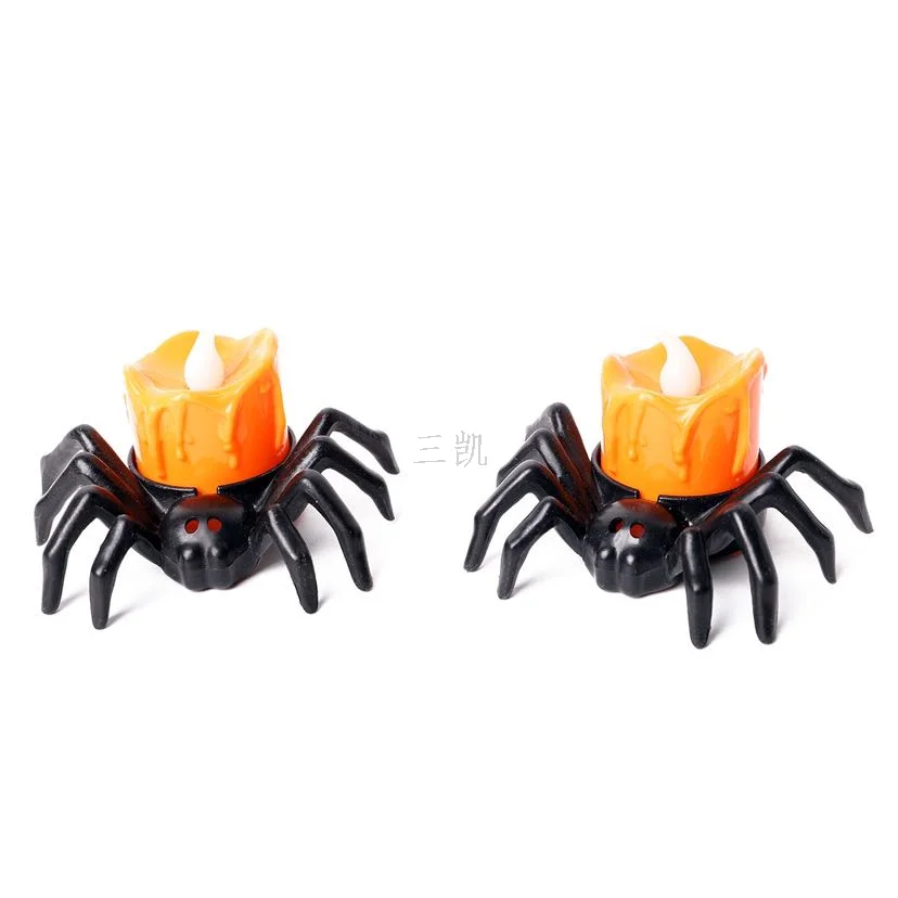 Halloween decorativ ornament props LED electronic candle light luminous spider night light ornament Come With gift box paper bag