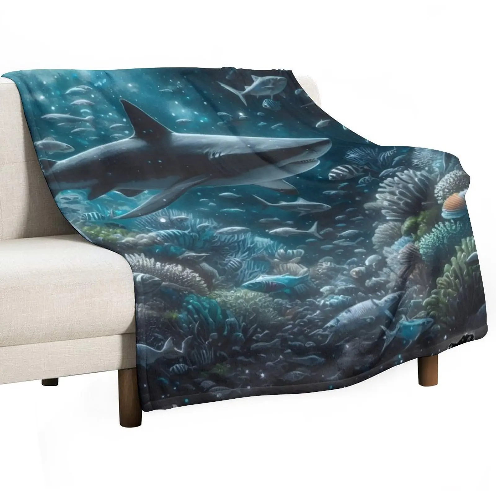 

Great shark Throw Blanket Kid'S Picnic blankets and throws Blankets